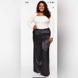 PLUS SIZE SATIN POLKA DOT WIDE LEG PANTS-SOLD OUT ONLINE!